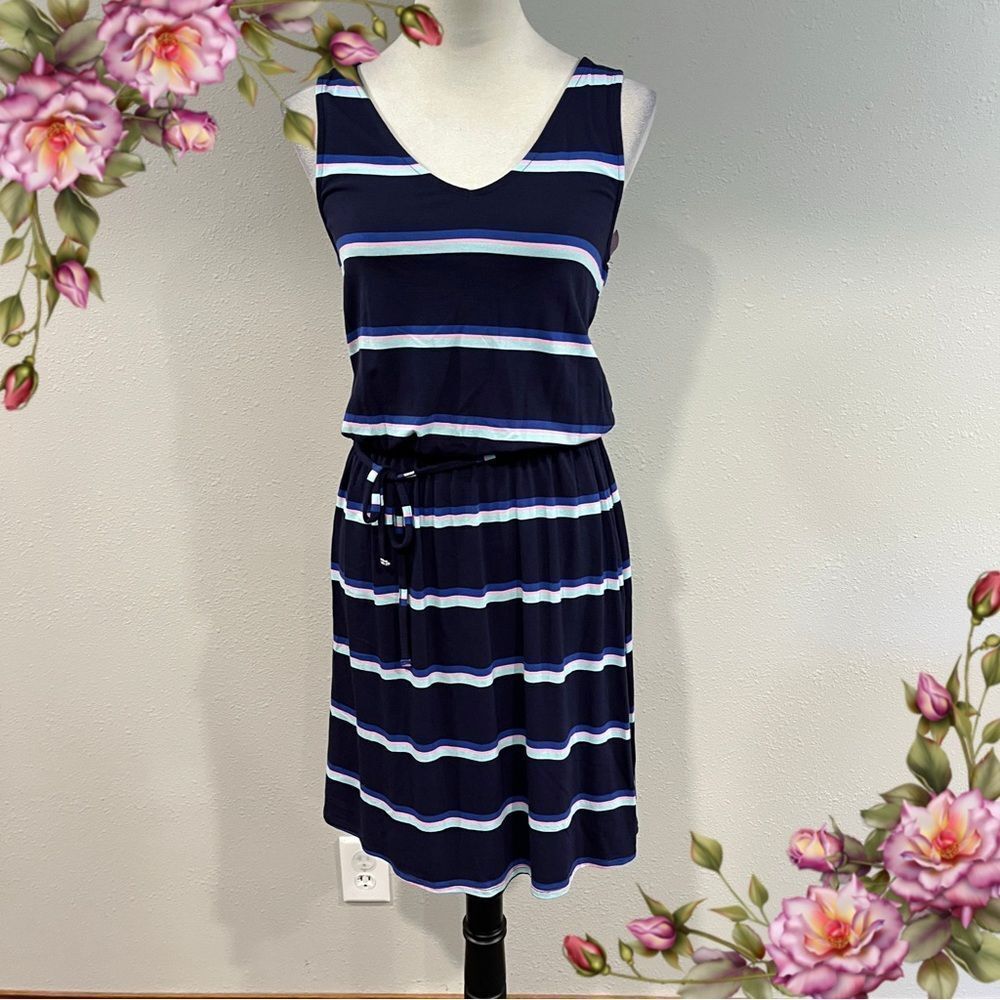 Merona Multicolor Striped v-neck sleeveless dress‎ size extra small